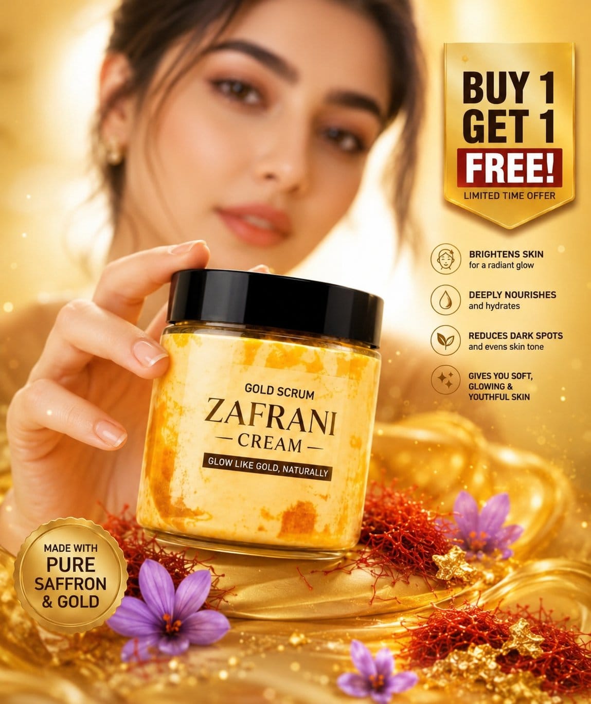 Gold Scrum Zafrani Cream - Saffron & Gold Brightening Cream